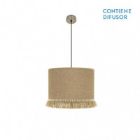Distribuidor - Lâmpadas Diversas | Colgantes Moderno | COLGANTE SIBILA 3XE27 CUERO/ARENA REGX60X60 CM Ref: 186396014
